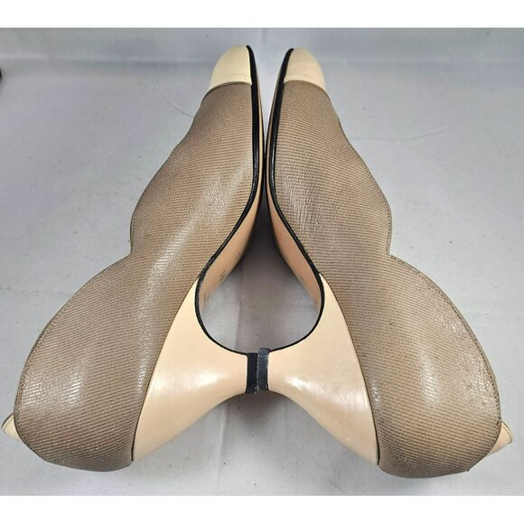 Vintage Walter Steiger Beige & Cream Kitten Heel Pumps Size 7 - Picture 7 of 12